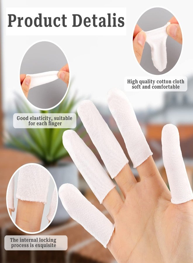Sliverdew 100 Pieces Cotton Finger Cots,Cloth Finger Cots Finger Toe Sleeves Fingertips Protective Cover Thumb Protector Comfortable and Breathable, Absorb Sweat (White) - Image 3